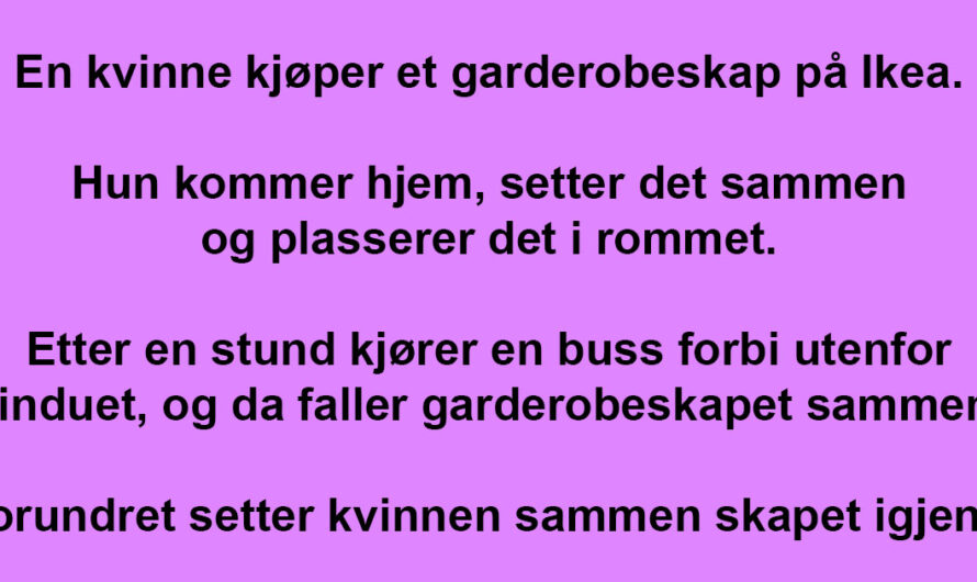 Hun kjøpte et garderobeskap på IKEA. Men det som skjer? Jeg ler så jeg rister!