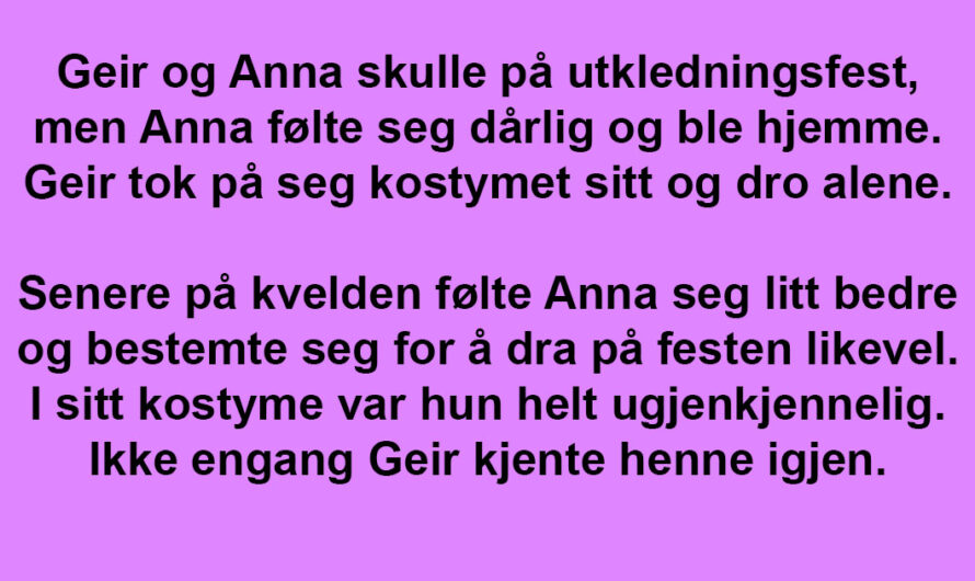 De skulle på utkledningsfest. Men det som skjedde? Jeg ler så jeg rister!