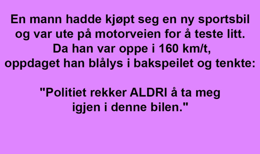 Mannen råkjørte med sin nye sportsbil. Men måten han kom seg unna på? Jeg ler så tårene triller!