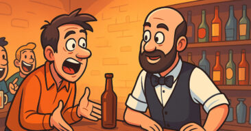 Han gjorde et veddemål med bartenderen. Resultatet? Jeg ler så tårene triller!