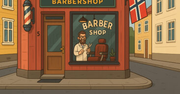 Frisøren vil vise hvor dum gutten er. Men den som ler sist? Jeg ler i alle fall nå!