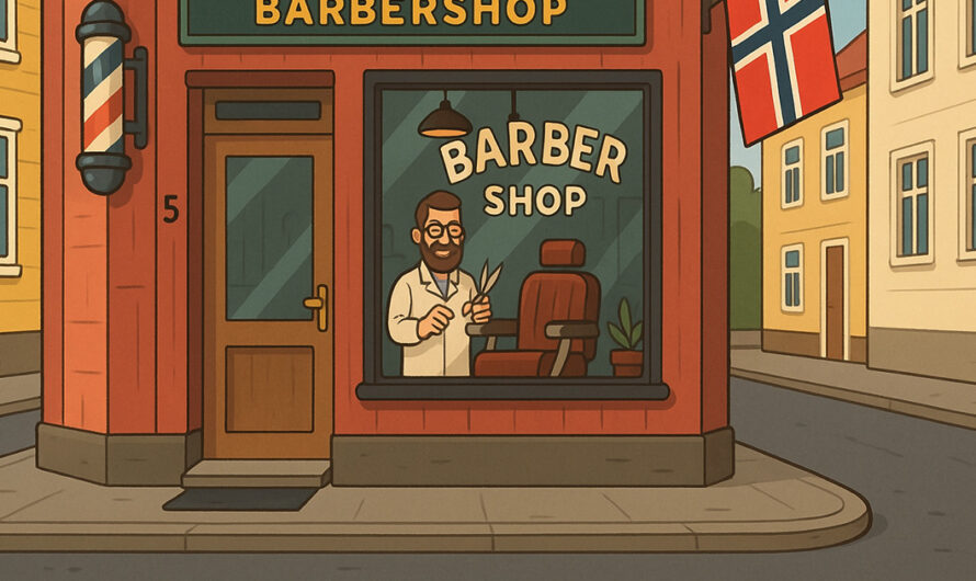 Frisøren vil vise hvor dum gutten er. Men den som ler sist? Jeg ler i alle fall nå!