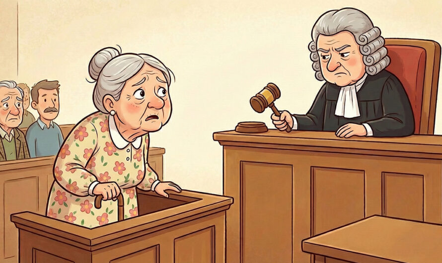 Den eldre damen var i retten for tyveri. Men det som skjedde? Jeg ler så tårene triller!