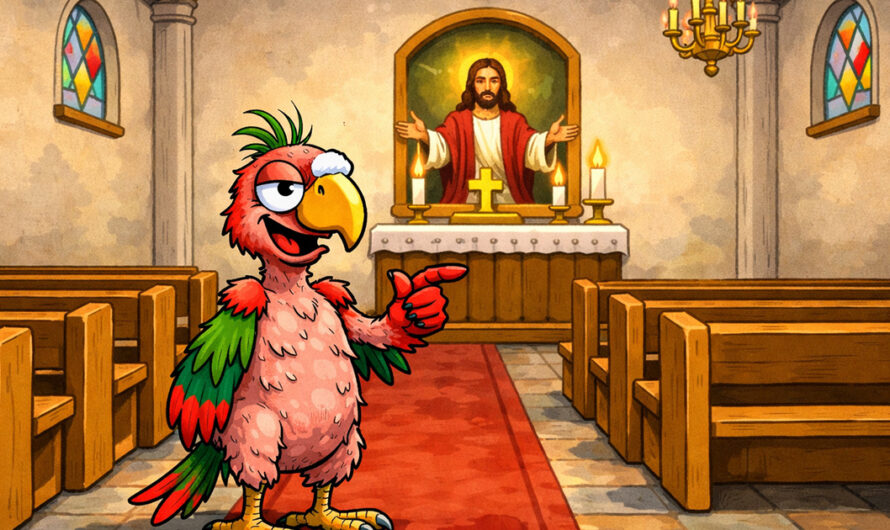 Kirketjeneren hadde en papegøye. Men det som skjedde? Jeg ler så jeg griner!