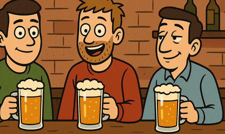 Trønderen, bergenseren og nordlendingen tar en øl. Men det som skjer får meg til å le høyt!