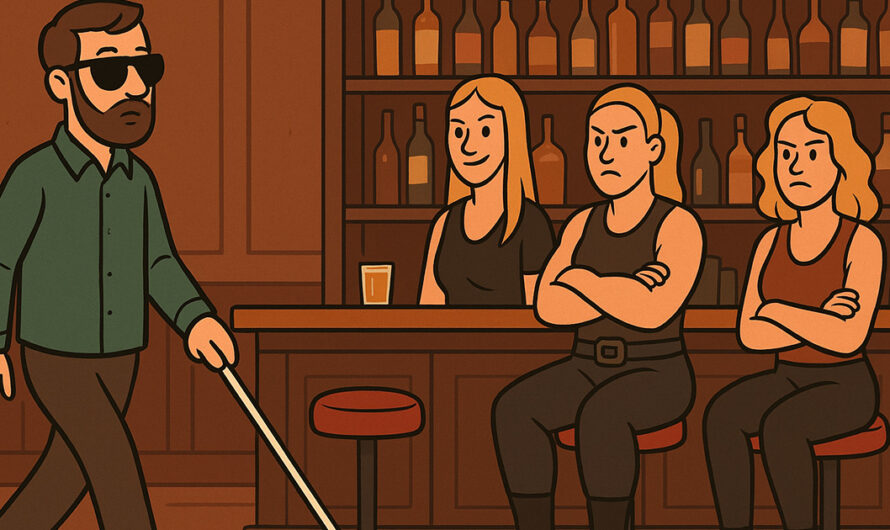 Den blinde mannen gikk inn på feil bar. Resultatet? Jeg ler så tårene triller!