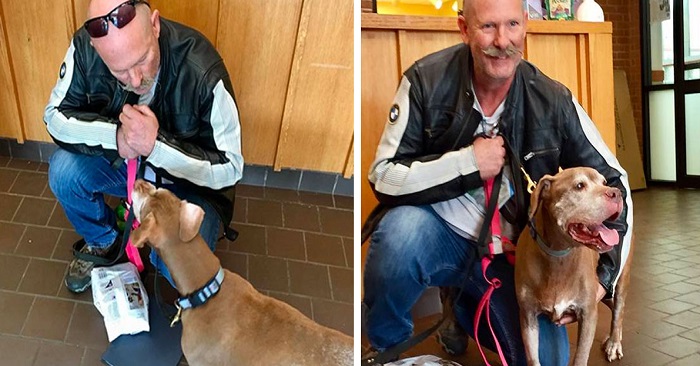 Ingen ville adoptere denne søte 18 år gamle hunden. Men så ble en tøff biker forelsket!