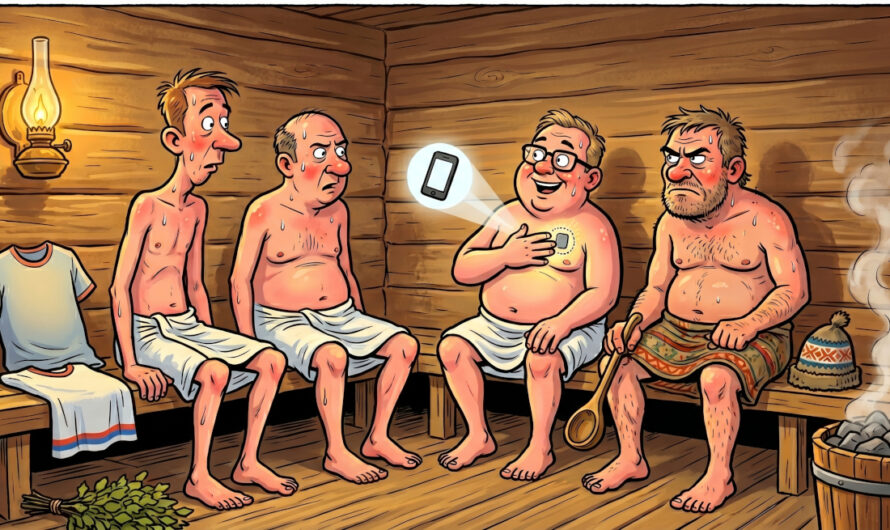 De møttes i badstua. Det nordlendingen sa fikk meg til å le høyt!